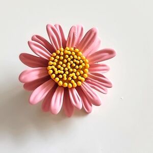 FLOWER Enameled Embellished Brooch Pin BRR
